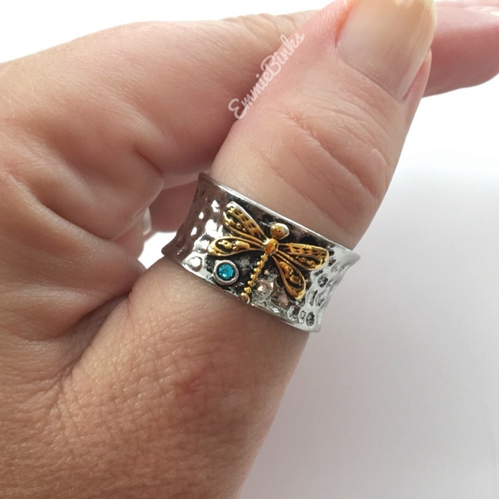 RESTOCKED New FP Textured Dragonfly Band Statement Ring - Picture 2 of 13